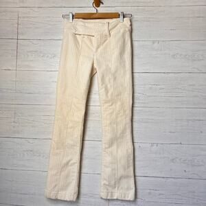 Urban Outfitters Pants Womens Size 2 Ivory Tony Corduroy Belted Flare Ribbed